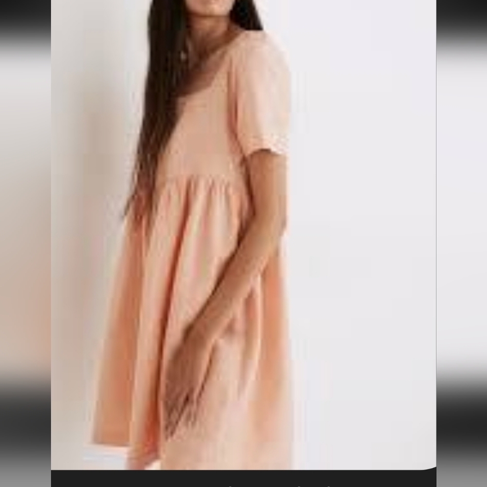 Madewell Linen Blend Allie Baby Doll Dress
